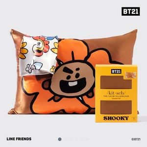 BT21 meets Kitsch Standard Full / Queen Satin Pillowcase Pillow Case SHOOKY NWT
